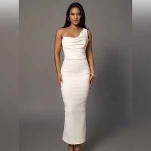 JLUXLABEL Buttercream Denim Krishna One Shoulder Maxi Dress. Size Medium